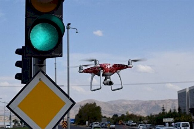 Drone destekli kırmızı ışık ihlali denetimi (05.10.2022)