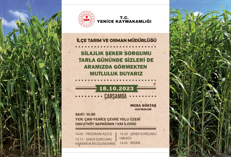 Üreticilere tarla günü daveti