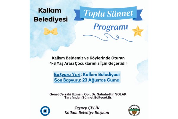 Kalkım’da toplu sünnet programı düzenlenecek
